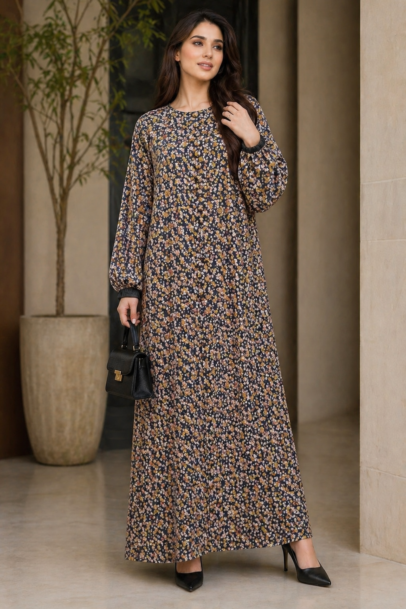 Double Layer Digital Printed Abaya