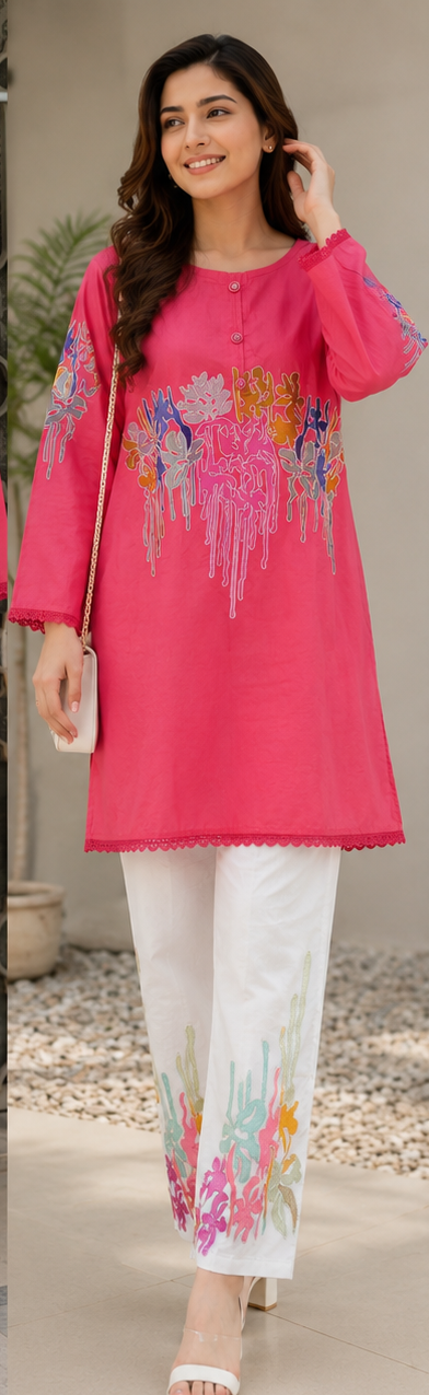 Stitched Embroidered, 2 PC