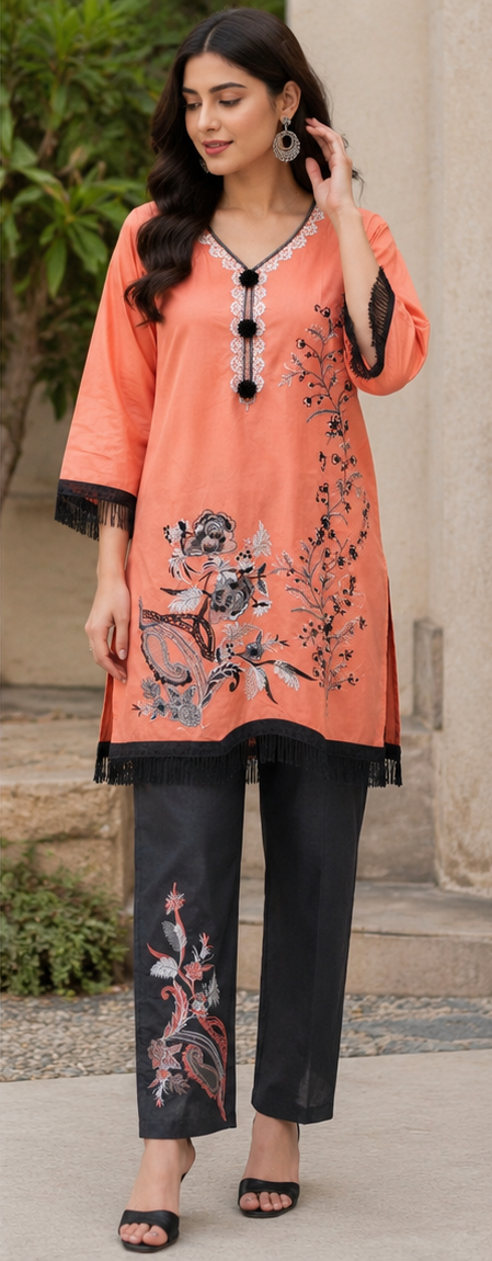 Stitched Embroidered, 2 PC - Image 2