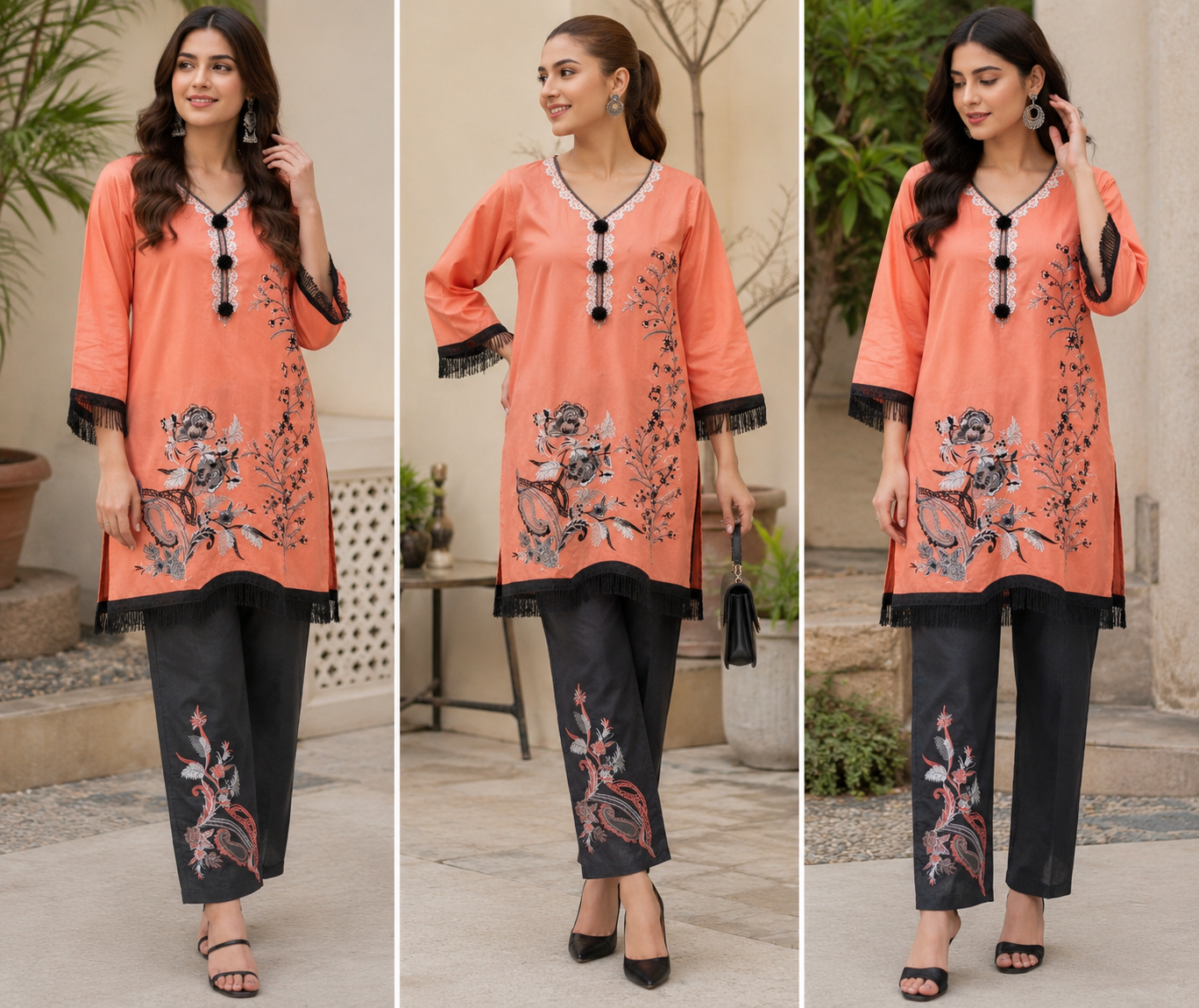 Stitched Embroidered, 2 PC - Image 4
