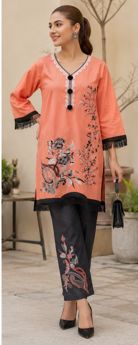 Stitched Embroidered, 2 PC - Image 3