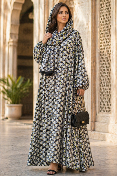 Single Layer Digital Printed Abaya