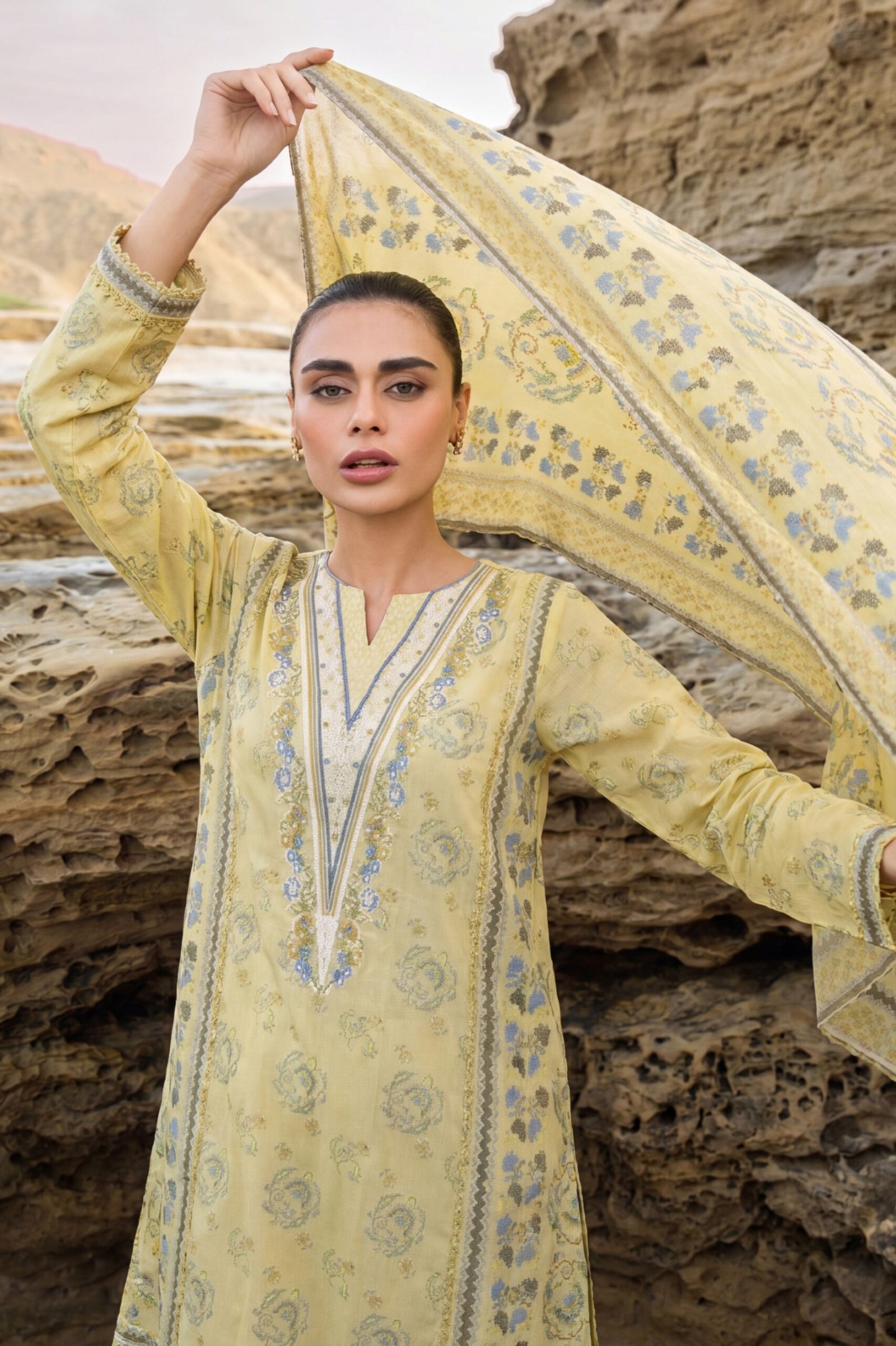 3 Piece, Unstiched, Digital Printed Lawn - Image 2