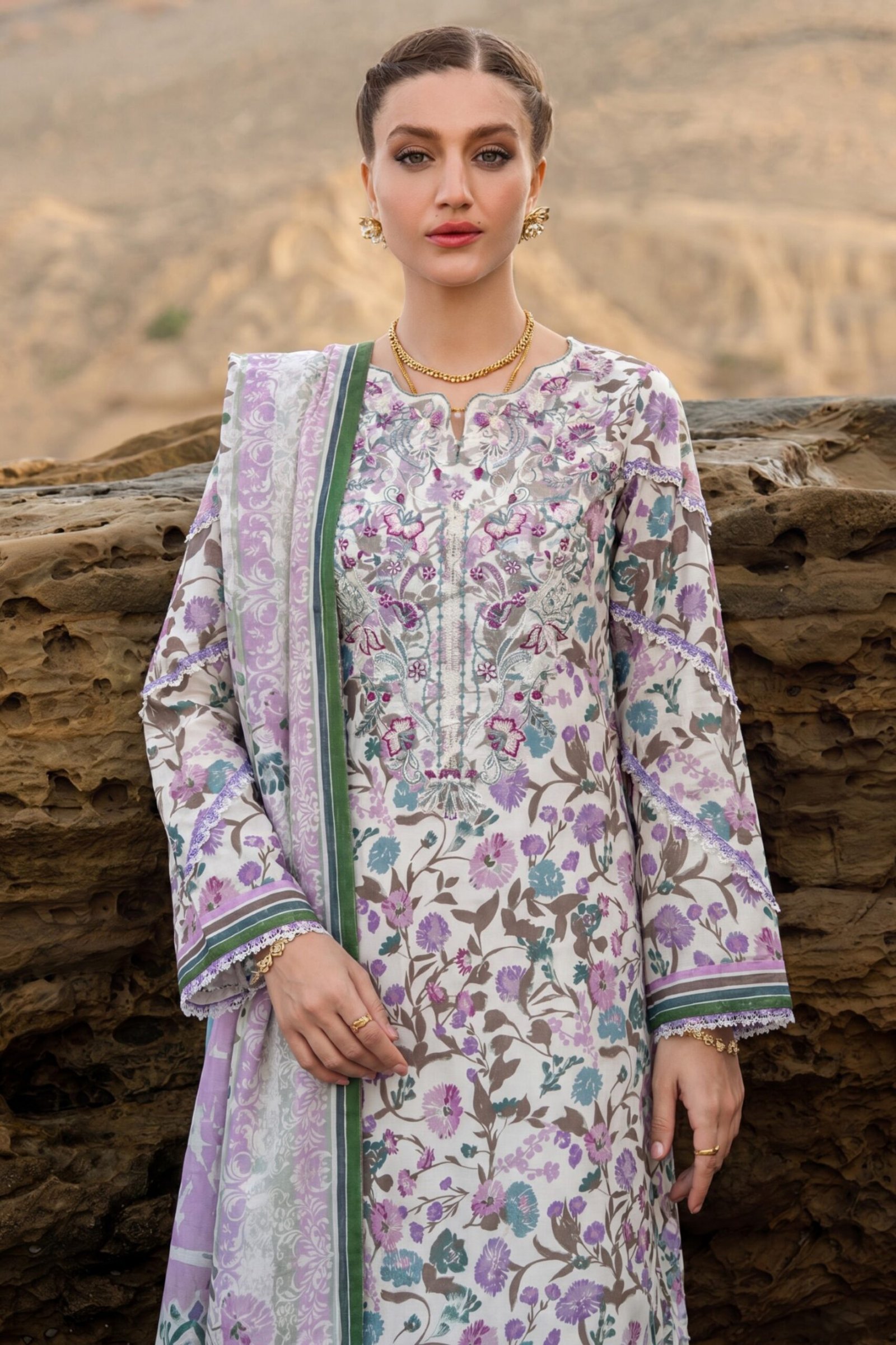 3 Piece, Unstiched, Digital Printed Lawn - Image 2