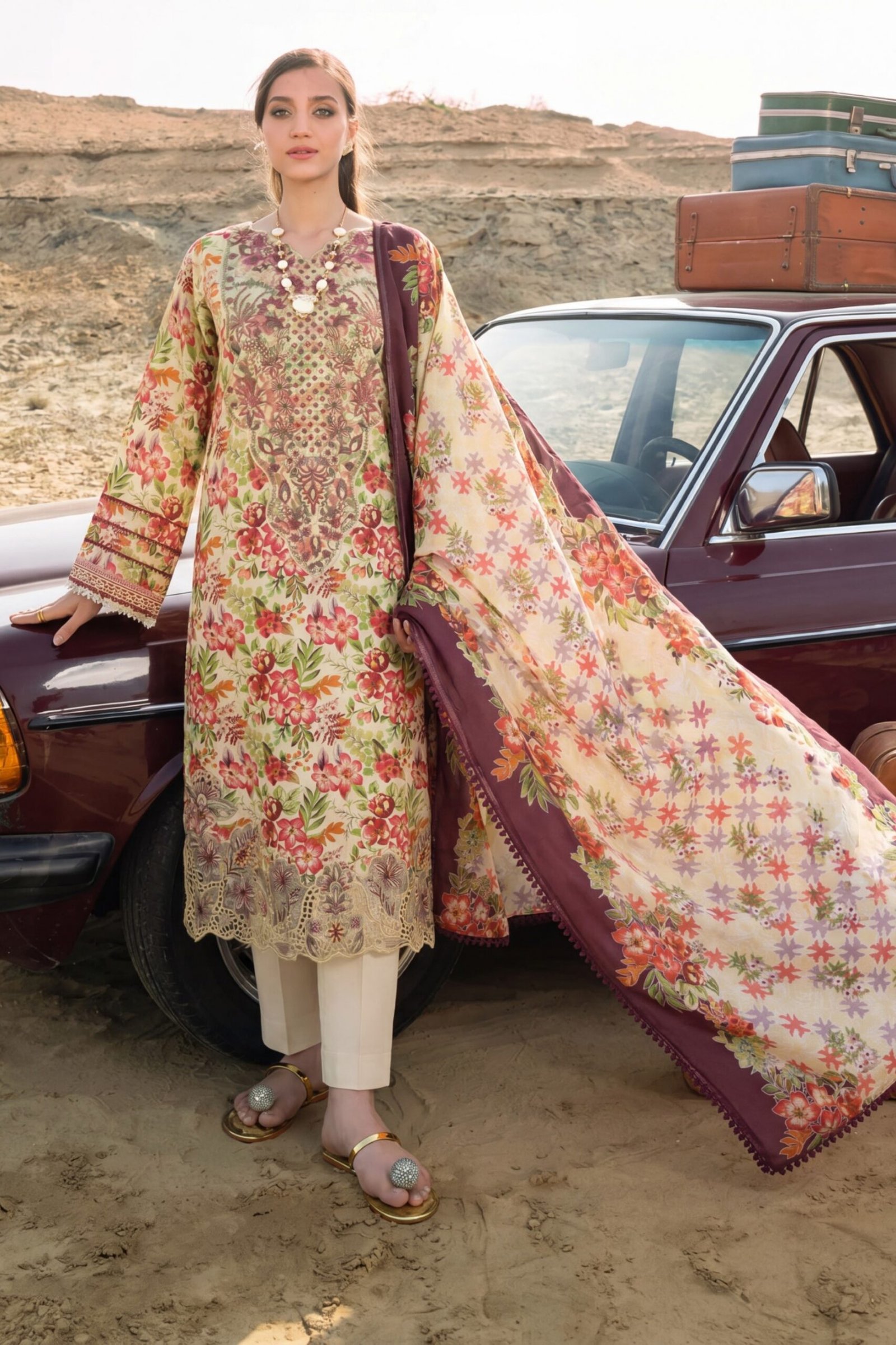3 Piece, Unstiched, Digital Printed Lawn